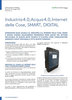 Nota tecnica su Acqua, Industria 4.0