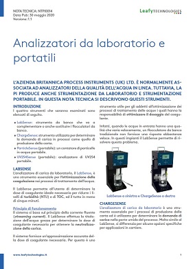Nota tecnica - Analizzatori da laboratorio e portatili